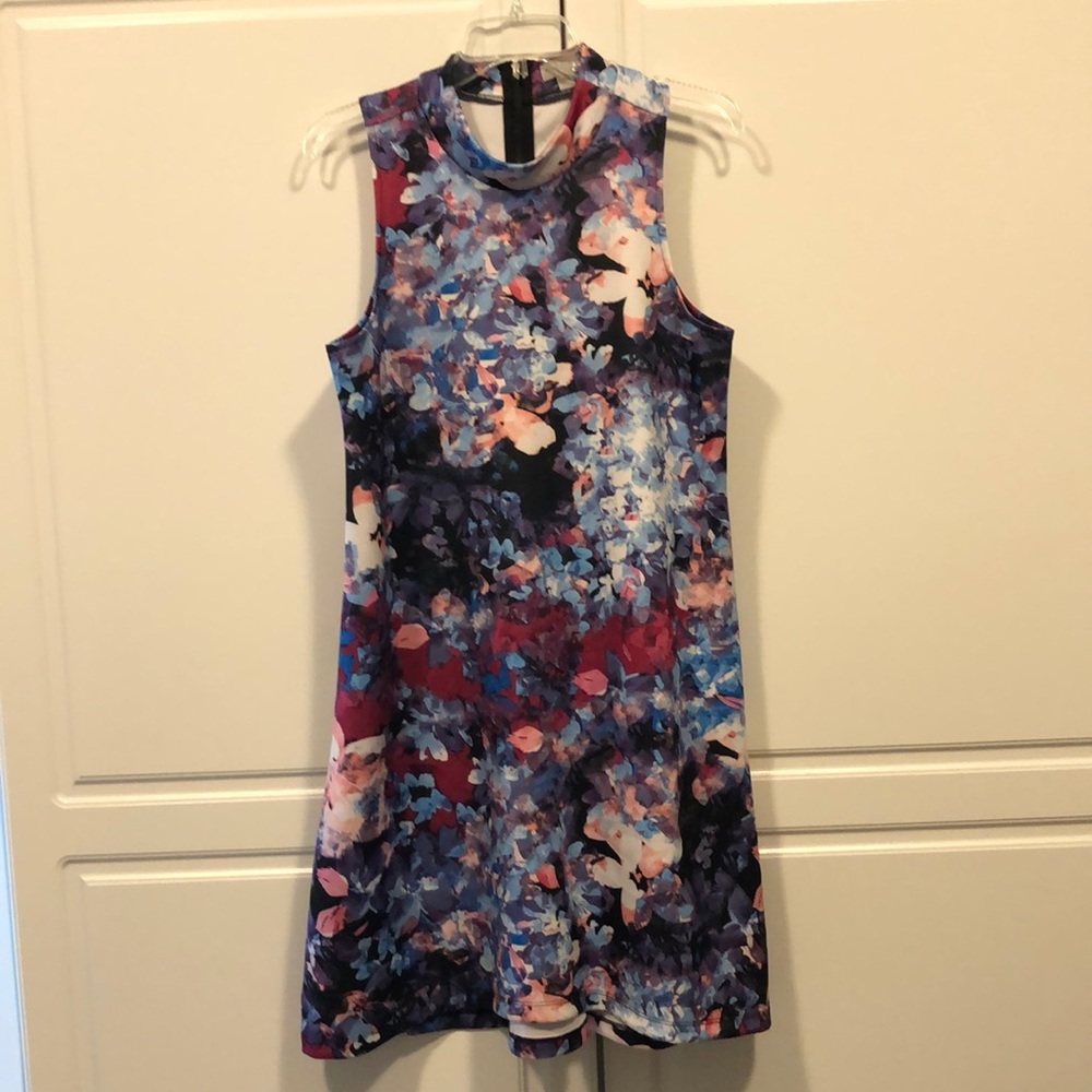 Belle Sky dress women's Large L sleeveless polyester abstract floral EUC